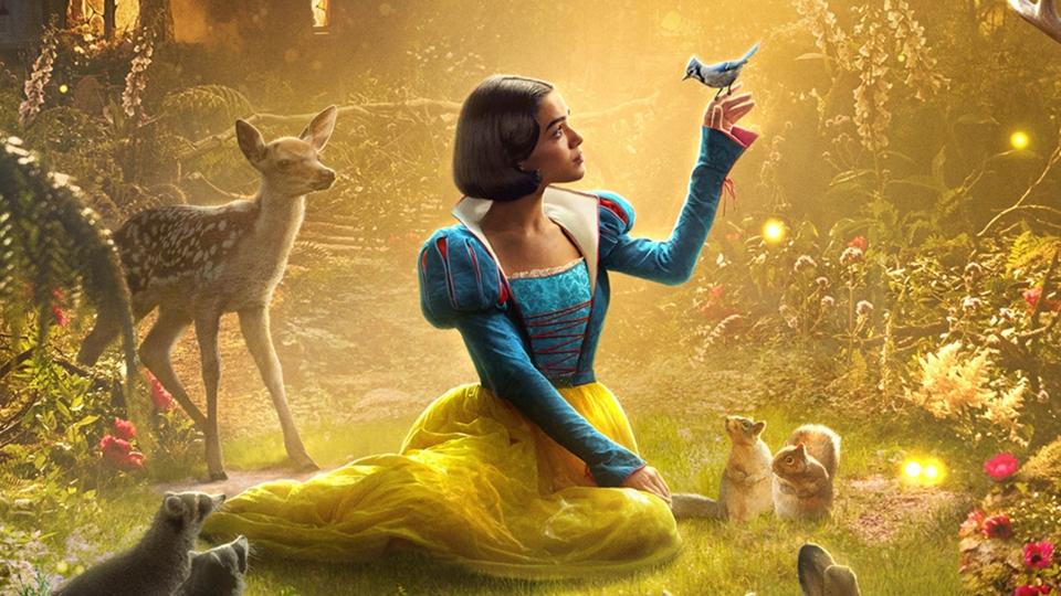 "Snow White" partial poster featuring Rachel Zegler.