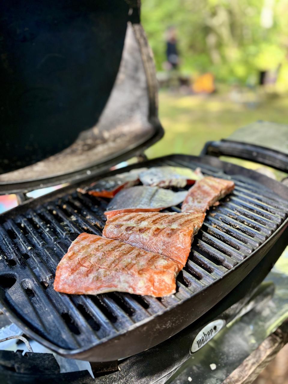 Grilled salmon cookout