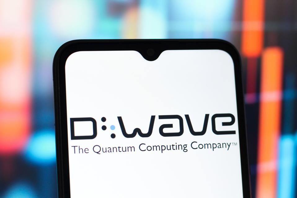 In this photo illustration, the D-Wave Systems logo is seen...