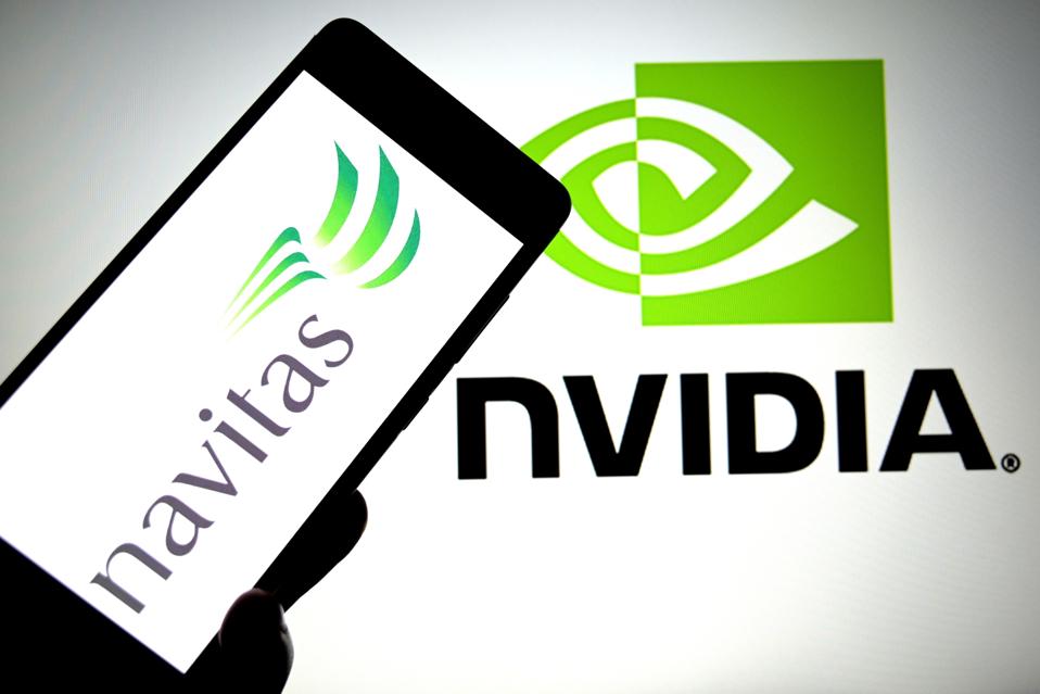 In this photo illustration, a Navitas logo is seen displayed...