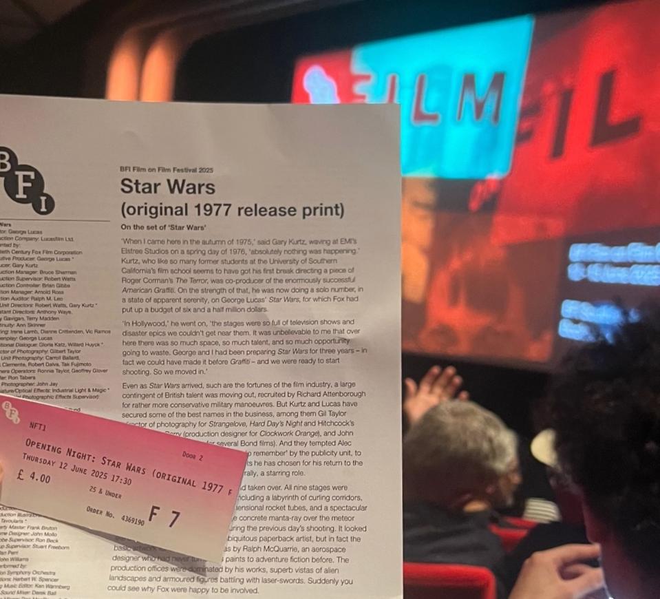 Star Wars on 35mm 1977 at the BFI Southbank NFT1