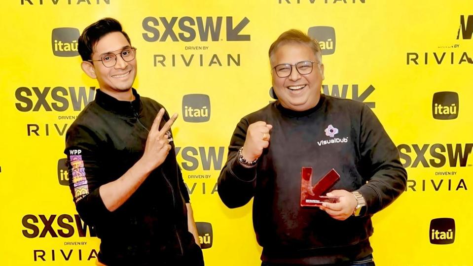 Co-founders of NeuralGarage after their SXSW win in March 2025.