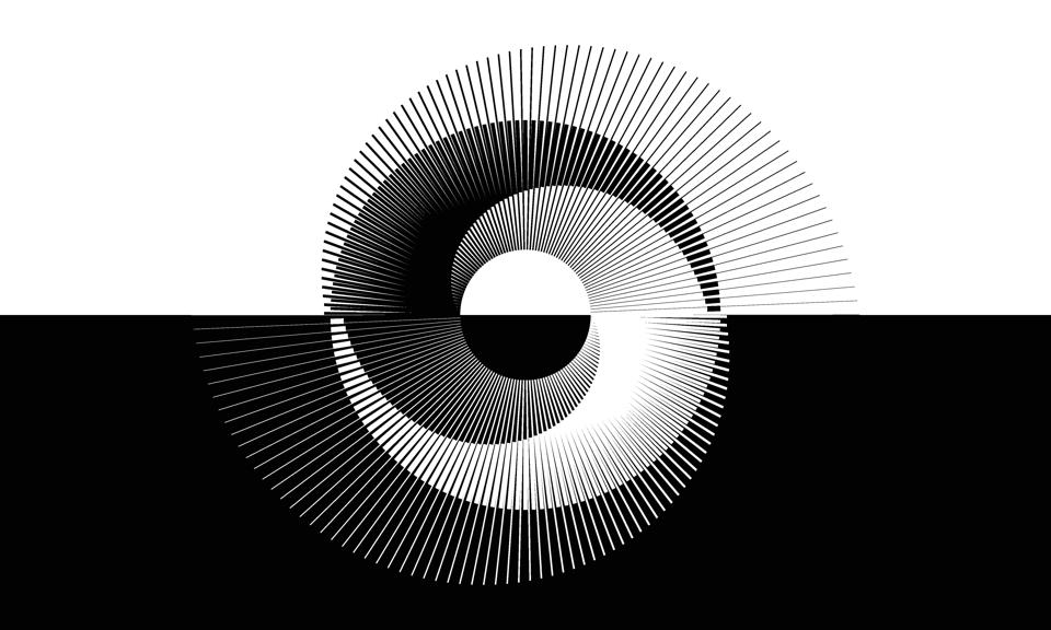 Black and white lines abstract background. Yin and yang symbol. Day and night concept.