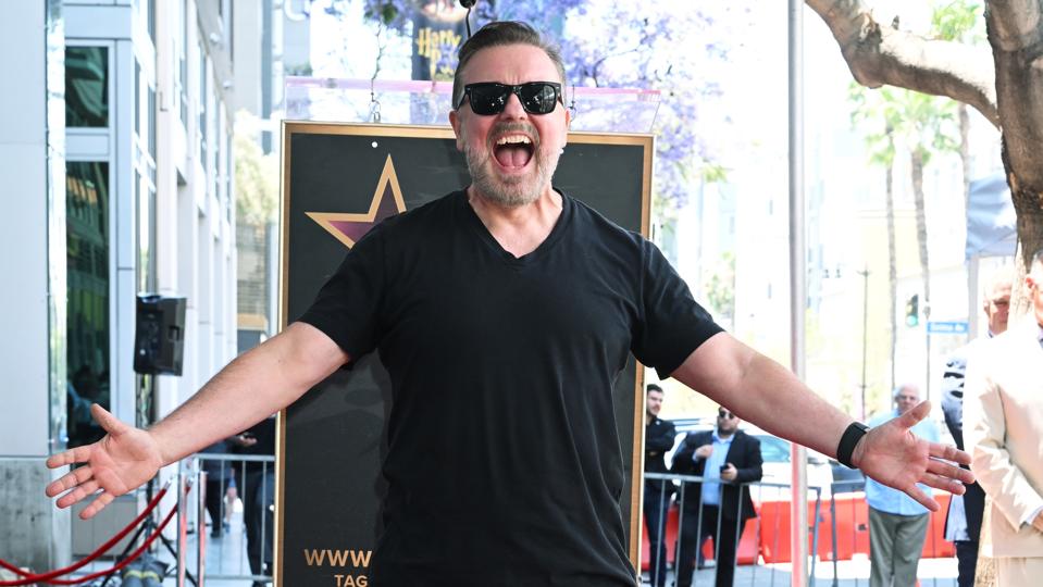 Ricky Gervais Honored With A Star On The Hollywood Walk Of Fame