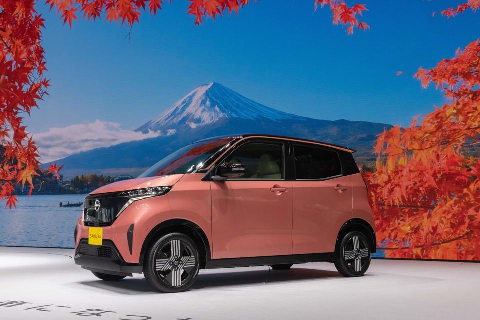 New Nissan Sakura (zero emission ev Kei car) on display at...