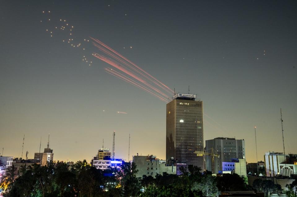 A picture of missile strikes in the Iranian capital of Tehran