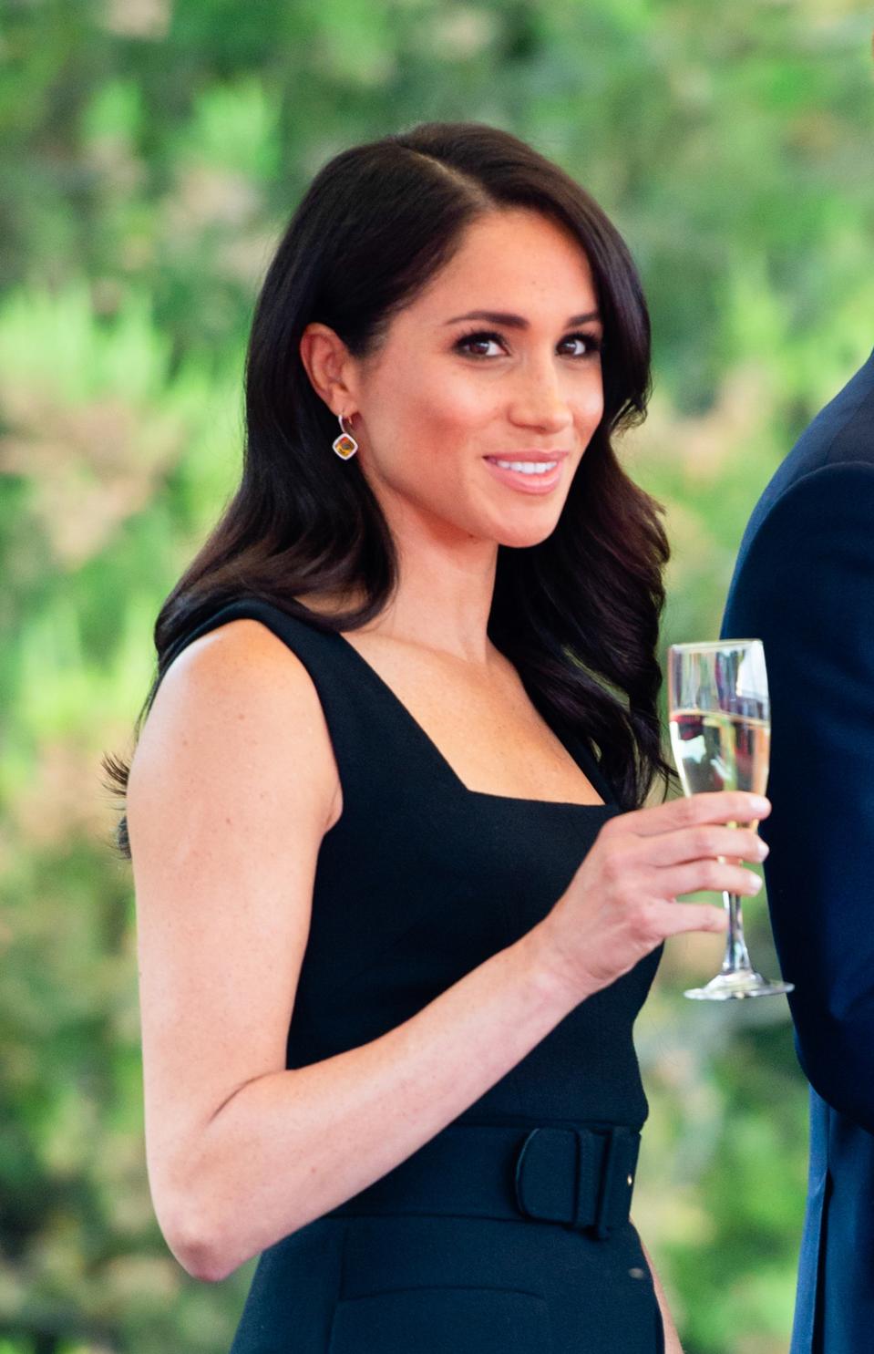 Meghan, Duchess of Sussex attends a summer party at the British Ambassador's residence at Glencairn House during a visit to Dublin, Ireland on July 10, 2018. (Photo by Pool/Samir Hussein/WireImage)