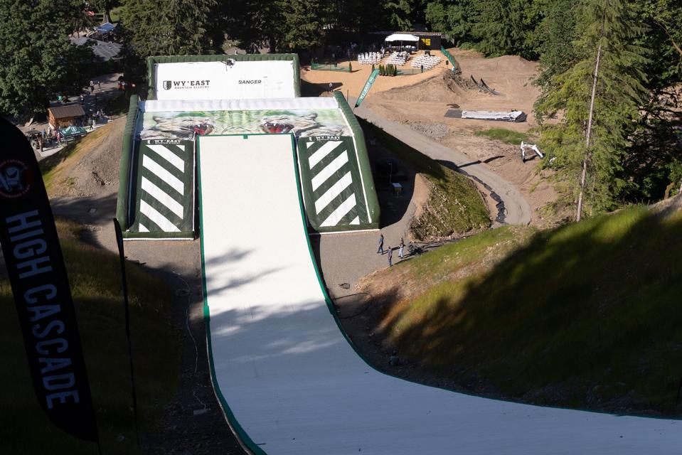 The new dry slope and training airbag at Wy'East Mountain Academy in Welches, Oregon