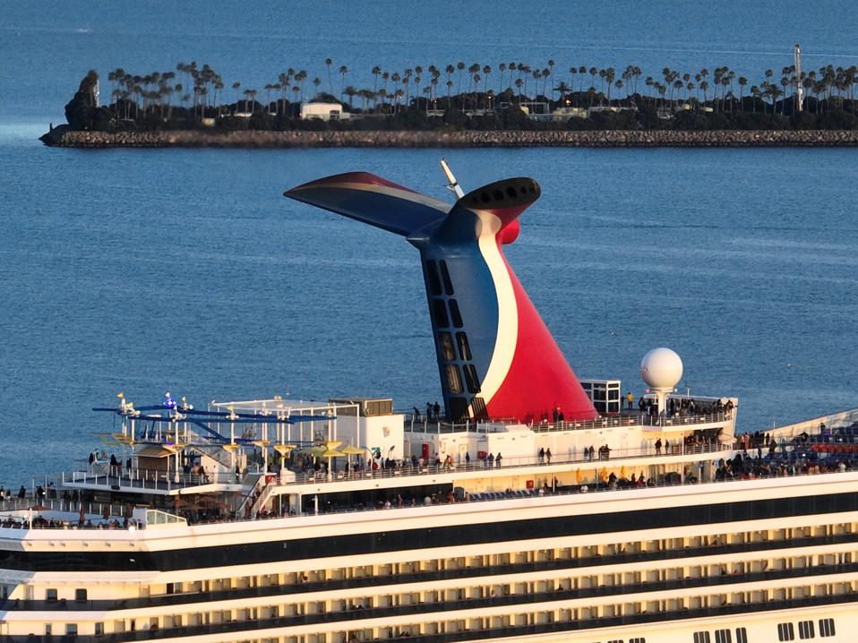 An aerial view of the Carnival Radiance cruise ship