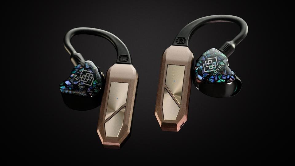 iFi GO pod Max with a pair of IEMs attached