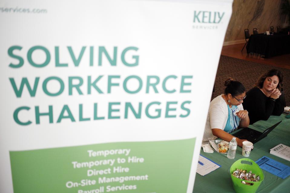 Inside A Job News USA Career Fair As U.S. Jobless Claims Decline