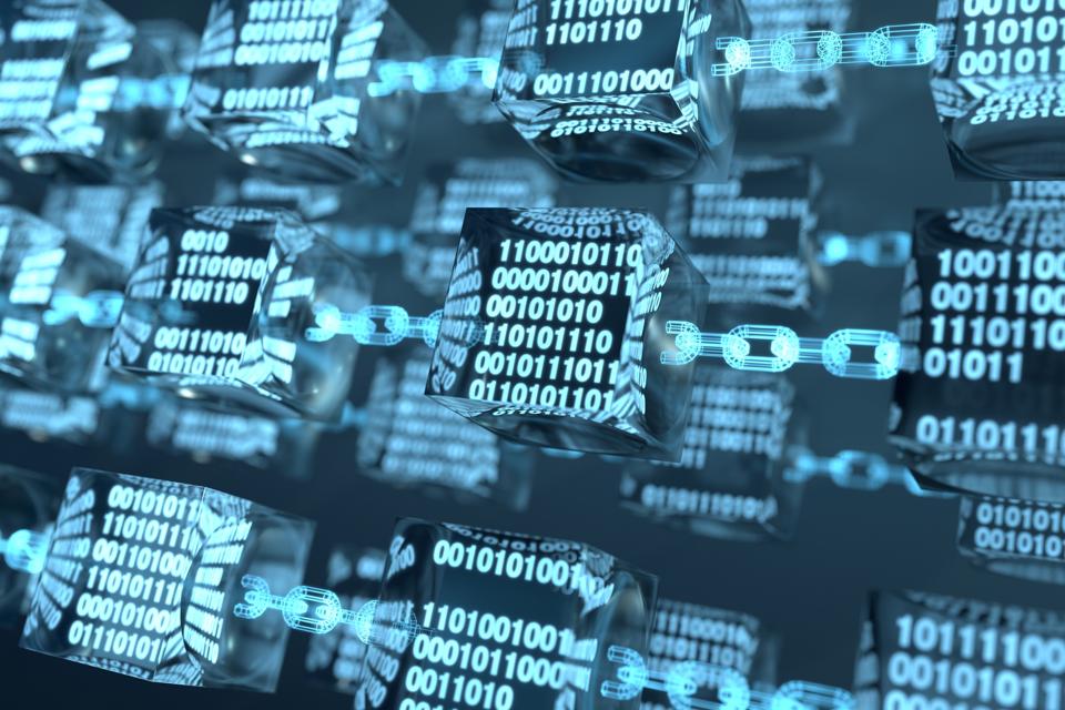 Abstract blockchain background