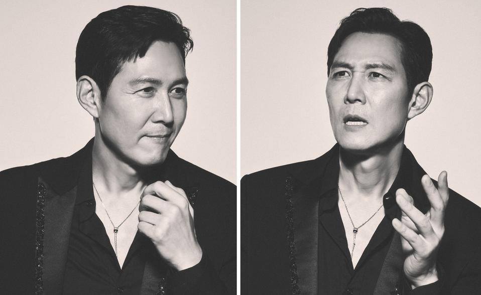 Headshots of Korean actor Lee Jung-jae