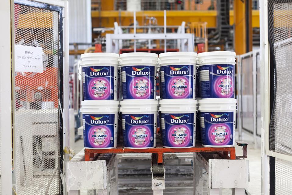 Paint Production At A AkzoNobel Factory As Chemical And Coatings Company Refuses To Discuss PPG's $29.5 Billion Bid