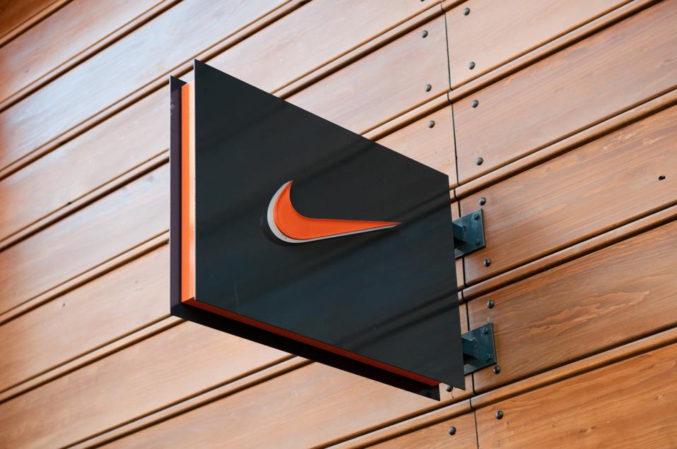 Nike store logo, London, UK