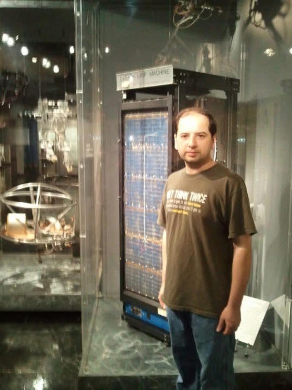 Author standing next to LISP machine