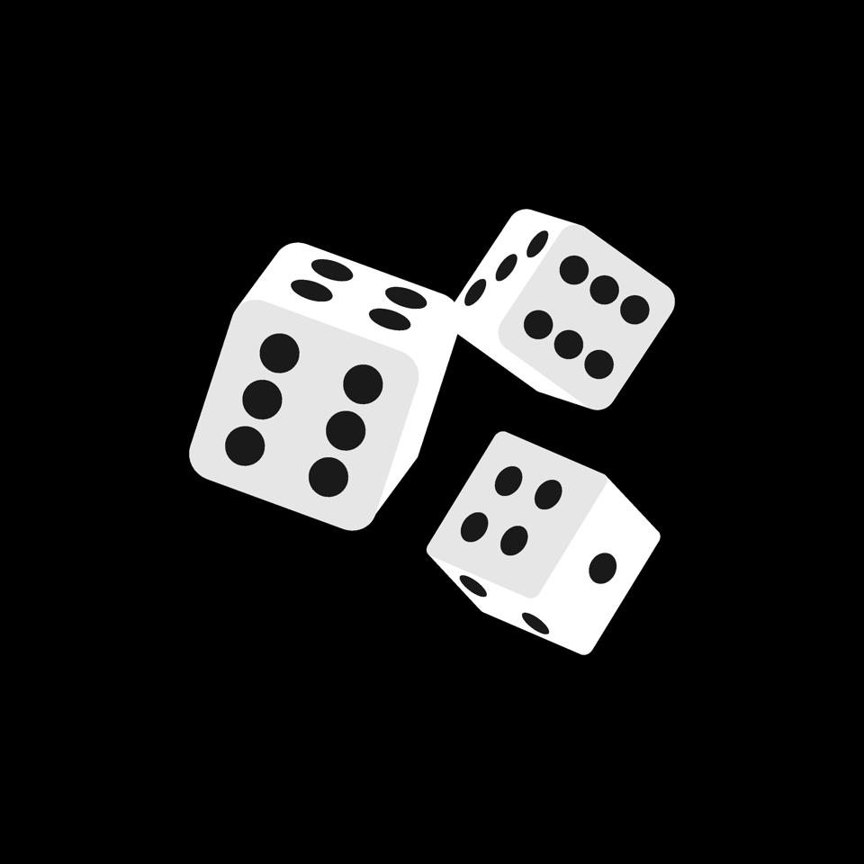 Realistic white dice isolated 3d objects.