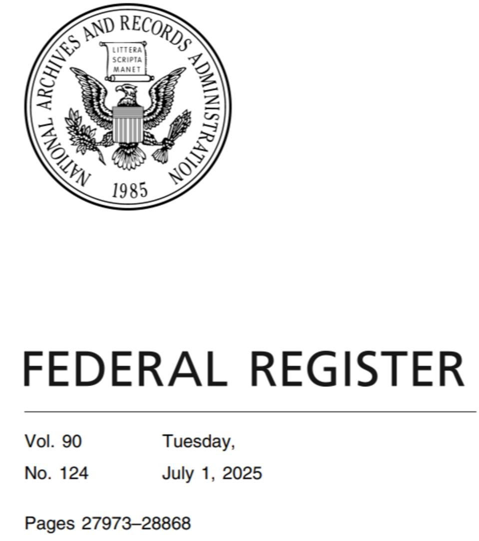 Federal Register, July 1, 2025