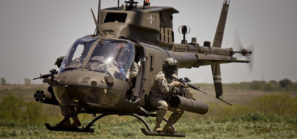 Pilots participate in a military exercise at Fort Riley, Kansas.