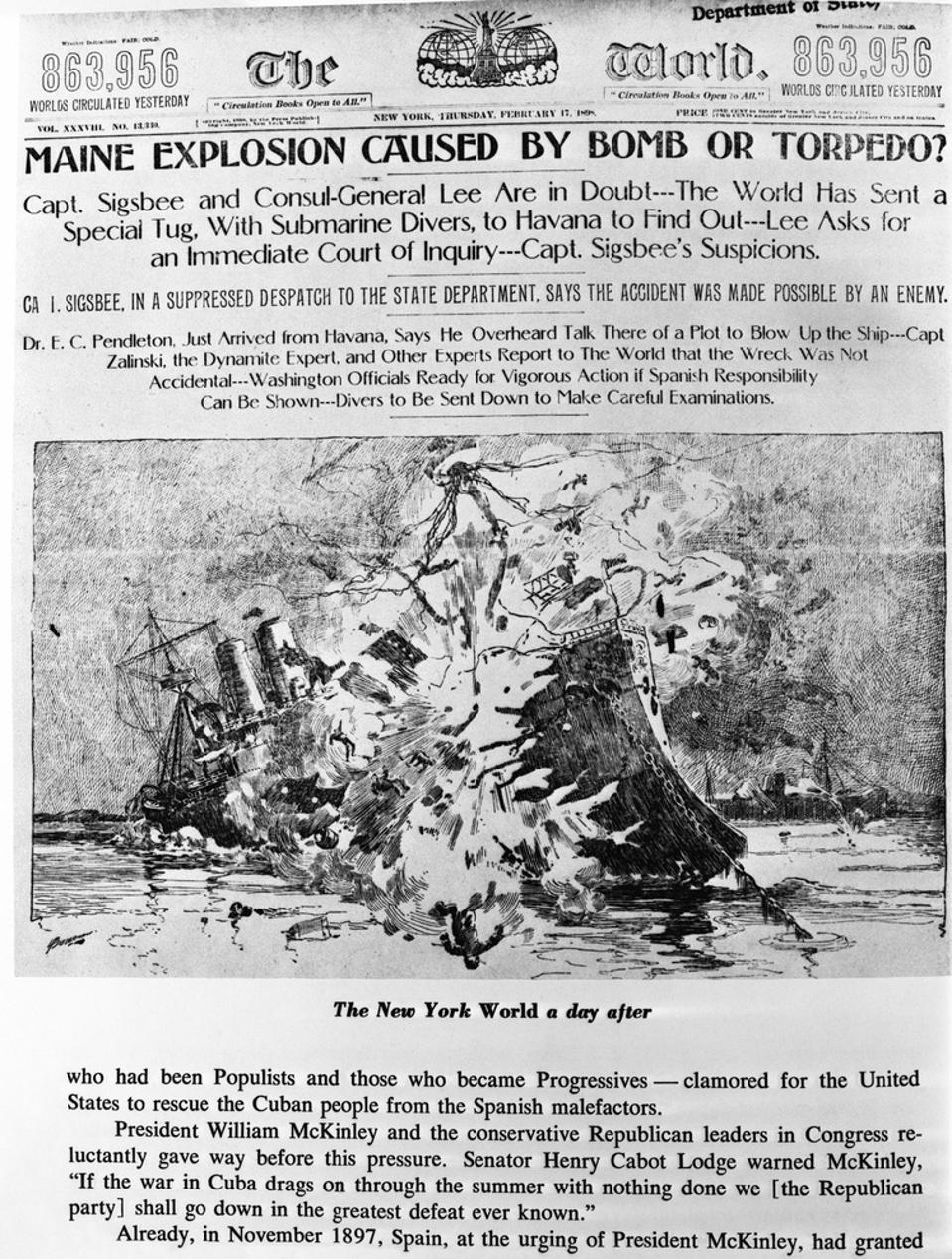 Maine Explosion Headline in the "New York World"