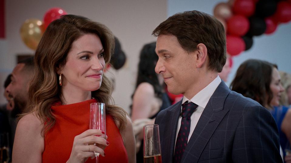 Courtney Henggeler as Amanda LaRusso and Ralph Macchio as Daniel LaRusso in "Cobra Kai."