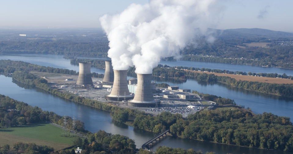 Three Mile Island Nuclear Power Plant. No one died from the incident at Three Mile Island.