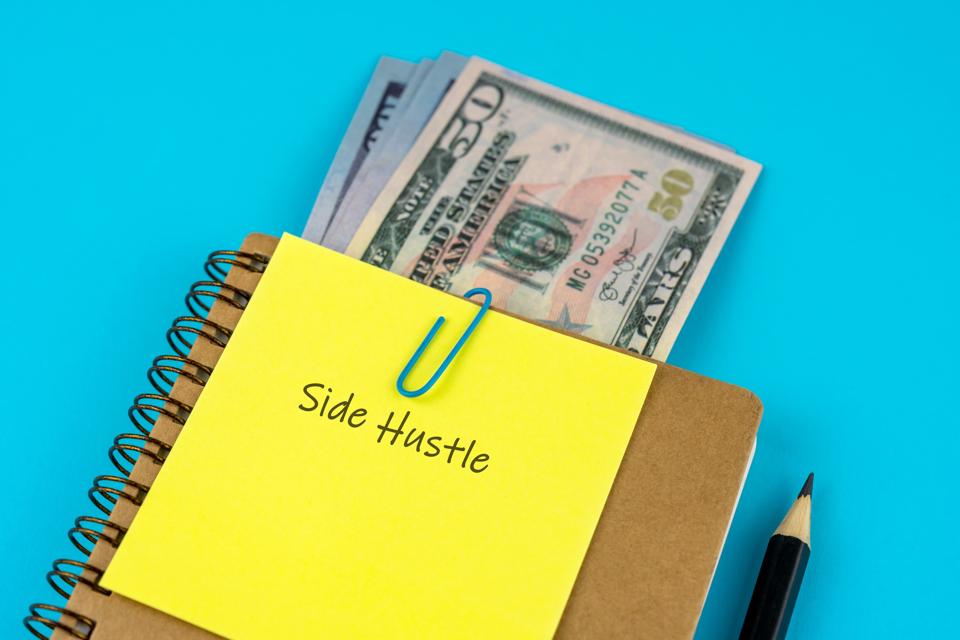 US paper currency side hustle concept