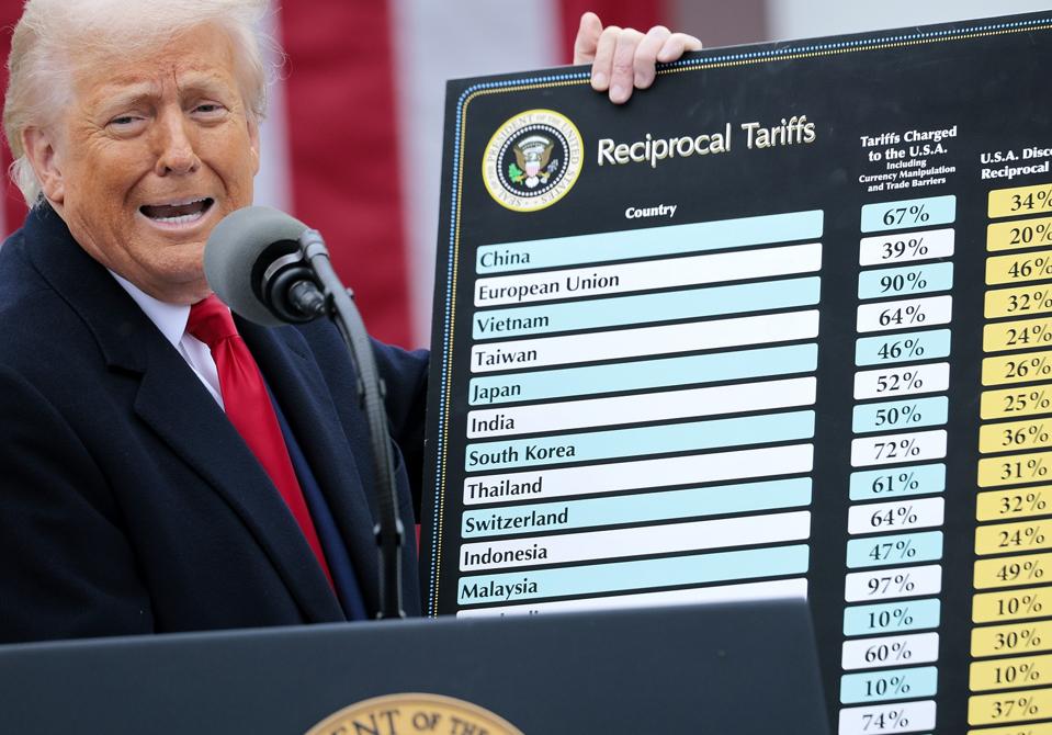 President Trump announcing retaliatory tariffs on April 2, which he dubbed "Liberation Day." His self-imposed 90-day pause ends on July 9, as a number of data points suggest rough terrain ahead.