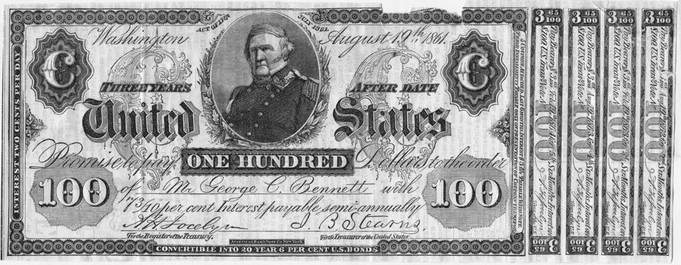 One-Hundred Dollar Civil War Bond
