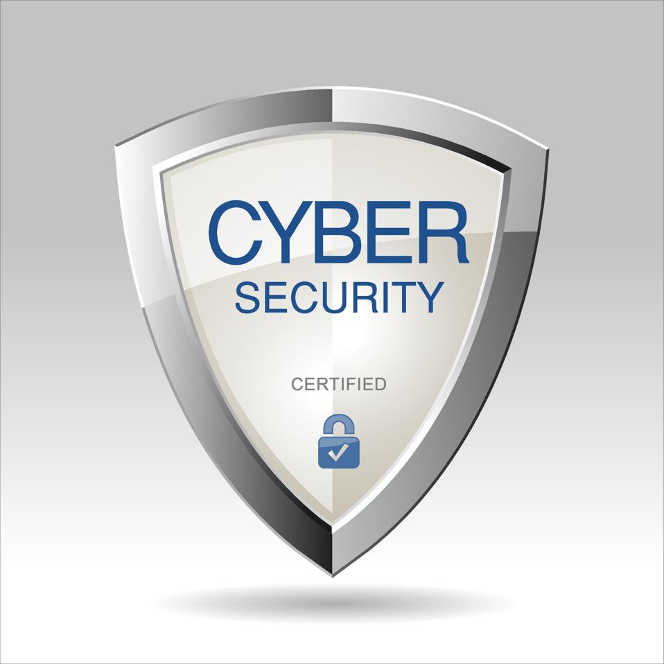 Image of a shield with the words Cyber Security Certified.