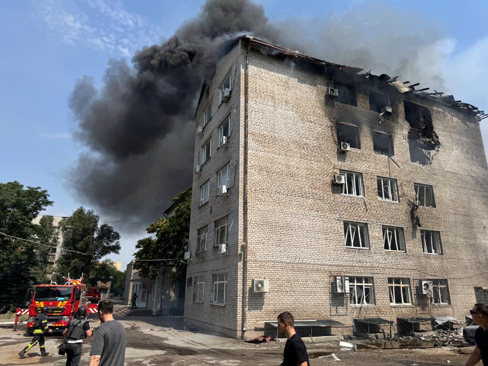 Russian drones strike military enlistment office Zaporizhzhia