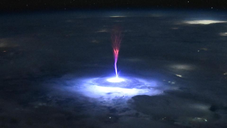 A "sprite" over Mexico as seen from the International Space Station on July 3, 2025 by astronaut Nicole Ayers.