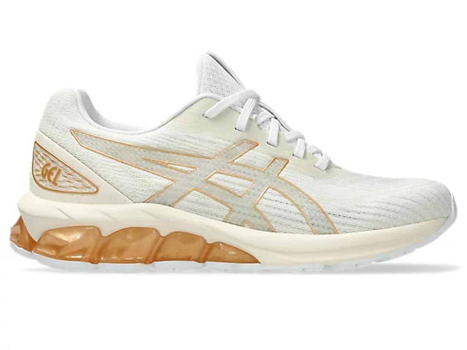 Asics Gel-Quantum 180 VII in Cream/Champagne on white background