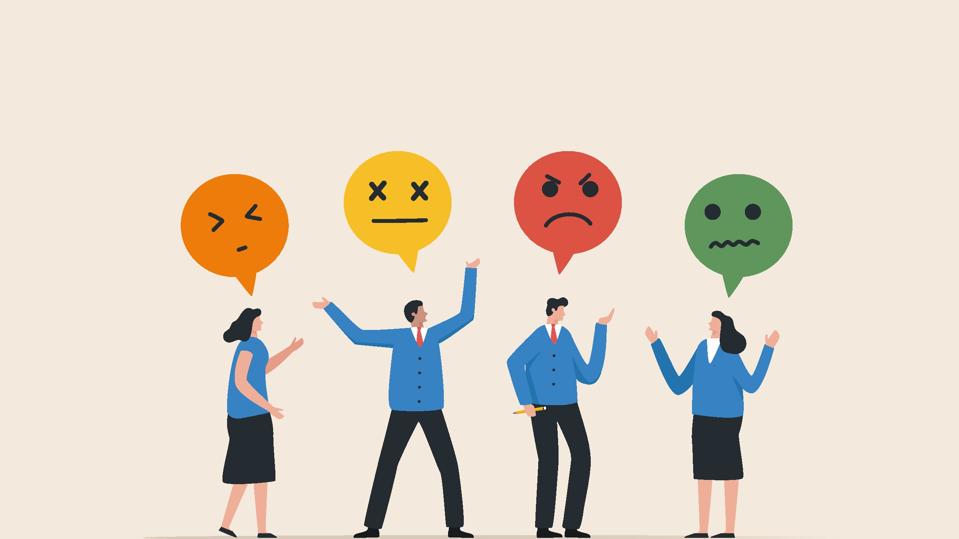 Conflicts at work. Team with feeling. Managing Conflict in Meetings. tension and conflict. Business people standing and emotional.