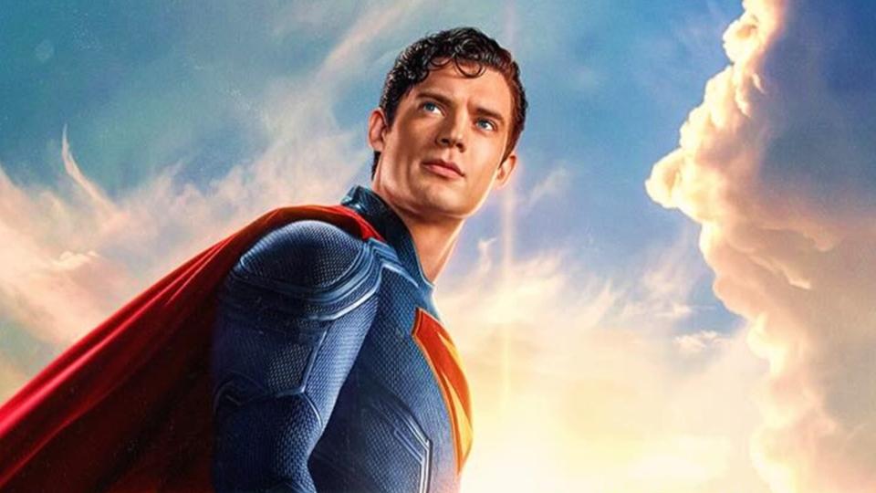 "Superman" partial poster featuring David Corenswet.