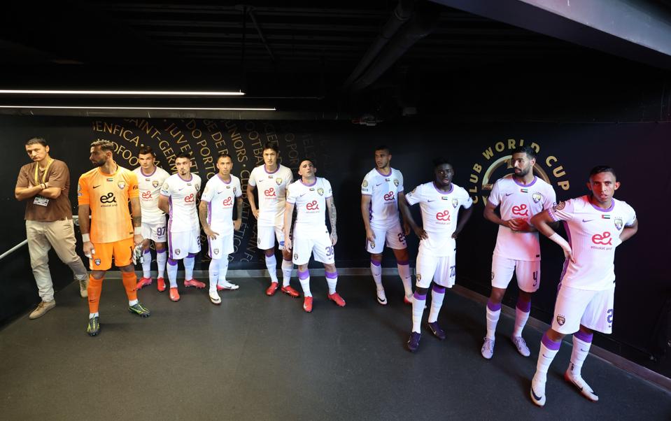 Players of Al Ain Football Club wait in tunnel prior to FIFA Club World Cup 2025 match. 