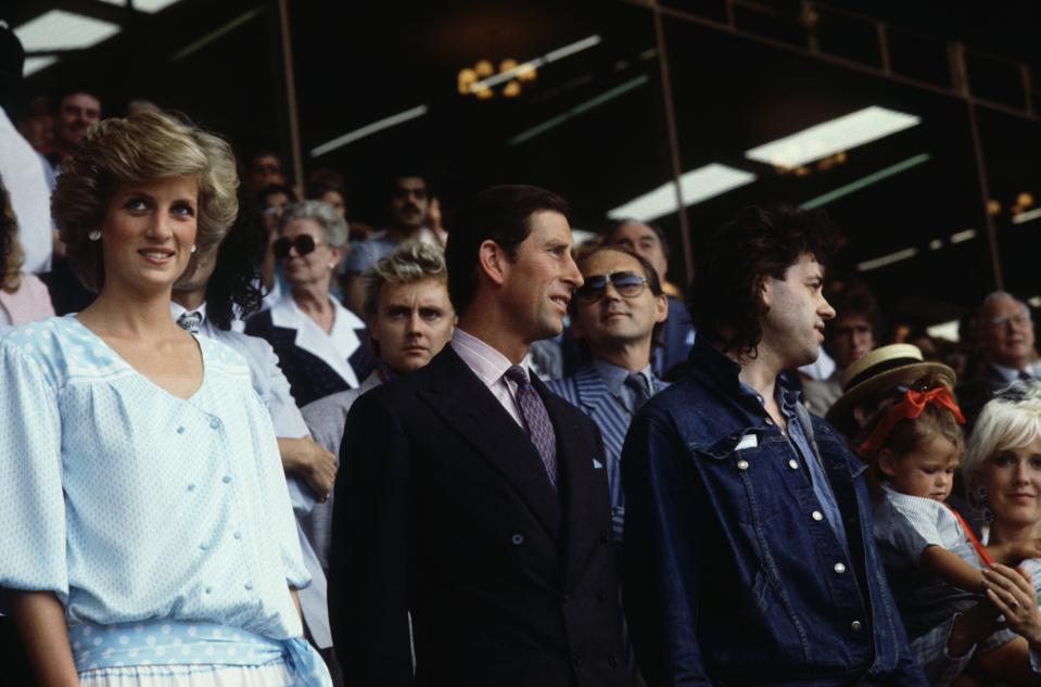 Charles and Diana with Bob Geldof at Live Aid