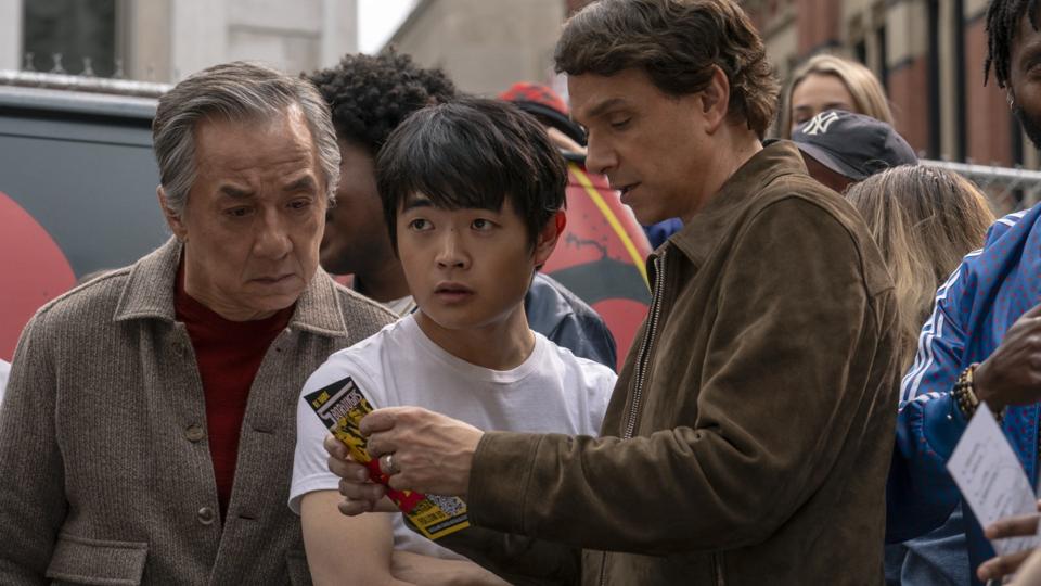 Jackie Chan, Ben Wang and Ralph Macchio in "Karate Kid Legends."