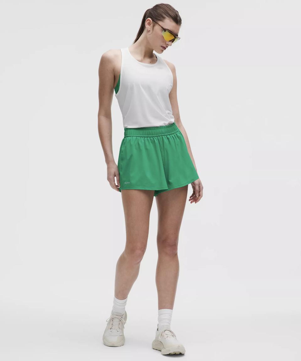 Lululemon Ruched Racerback Tank Top in White. 