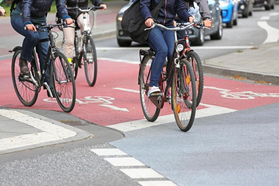 people on bikes riding in Europe