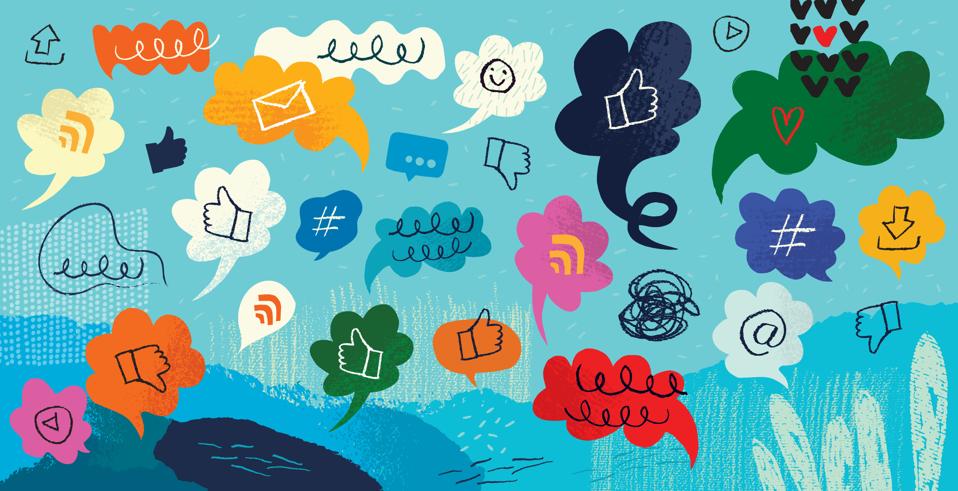 Internet And Social Media Speech Bubbles Concept