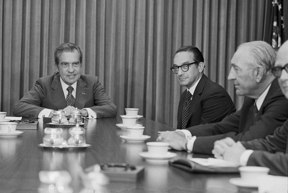 Richard Nixon with Alan Greenspan