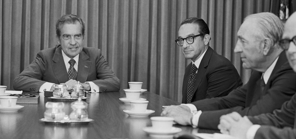 Richard Nixon with Alan Greenspan