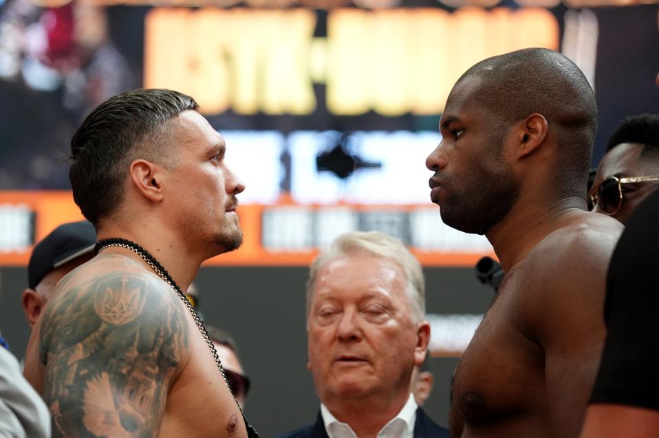 Daniel Dubois v Oleksandr Usyk - Weigh In - BOXPARK Wembley