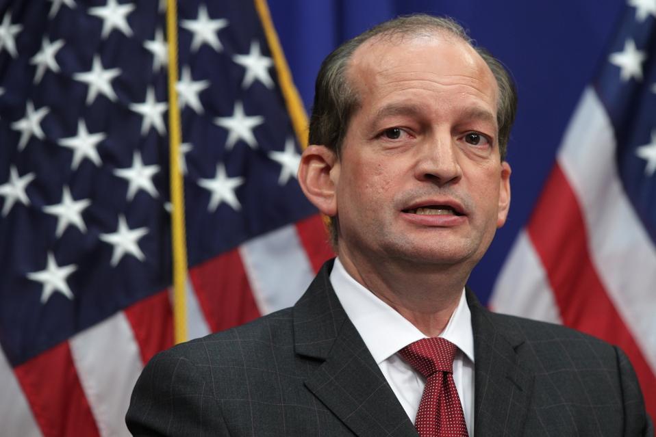 Labor Secretary Alex Acosta Holds A Press Conference On Jeff Epstein Case