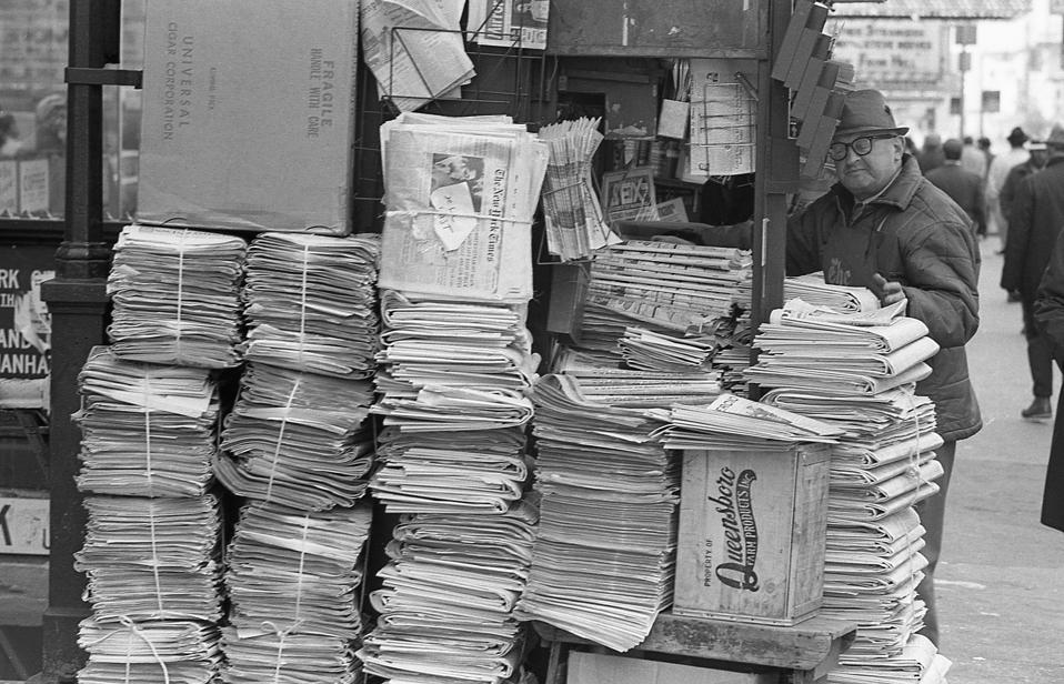 42nd Street, Times Square New York News Stand 1970