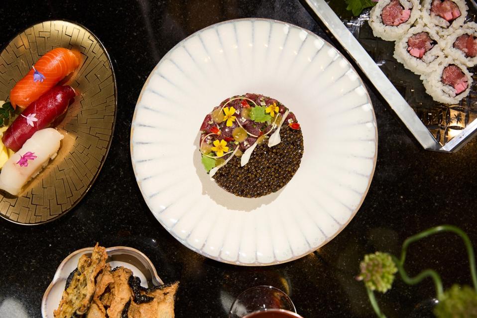 Dishes at Yoshoku, the Japanese restaurant at Waldorf Astoria New York