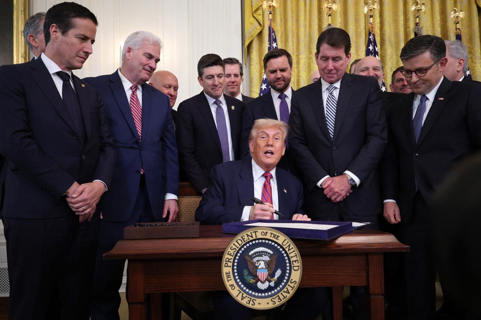 President Trump Holds Bill Signing For GENIUS Act, First Major Cryptocurrency Legislation Passed By Congress