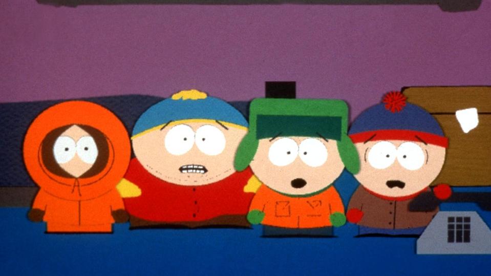 Kenny, Cartman, Kyle and Stan in the hit series "South Park."