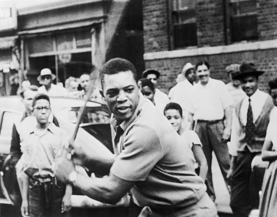 Willie Mays Playing Stickball